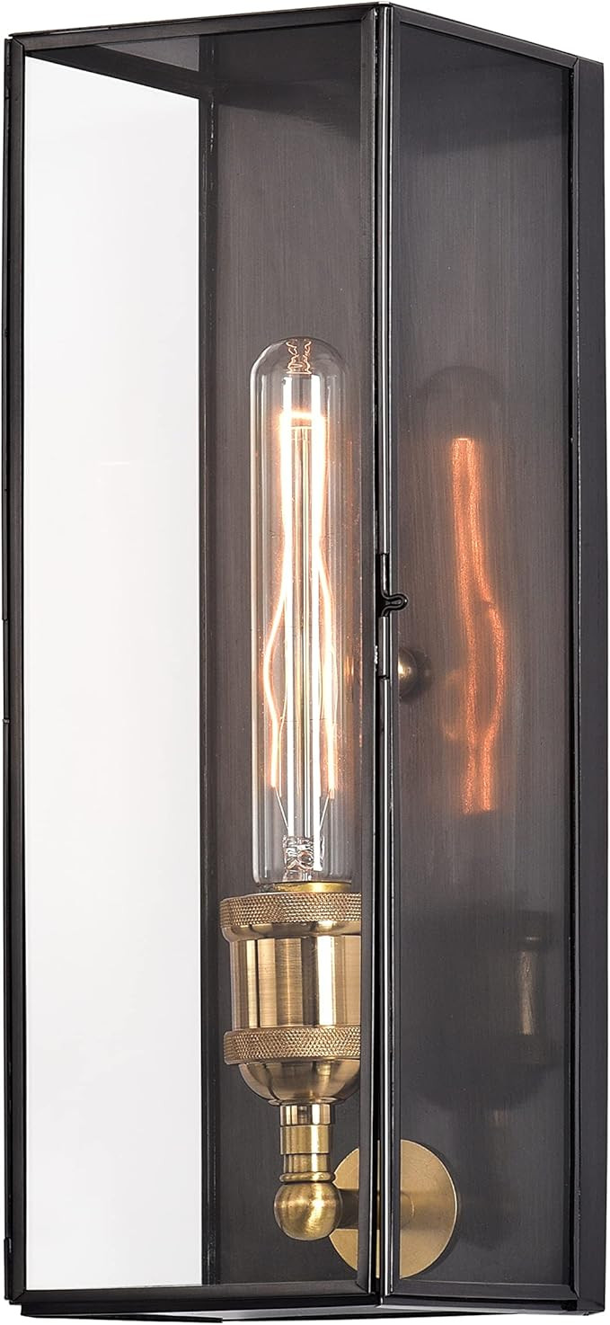 c cattleya Brass Outdoor Wall Sconce, Anti-Rust Exterior Light Fixtures with Tempered Glass, Wate... | Amazon (US)