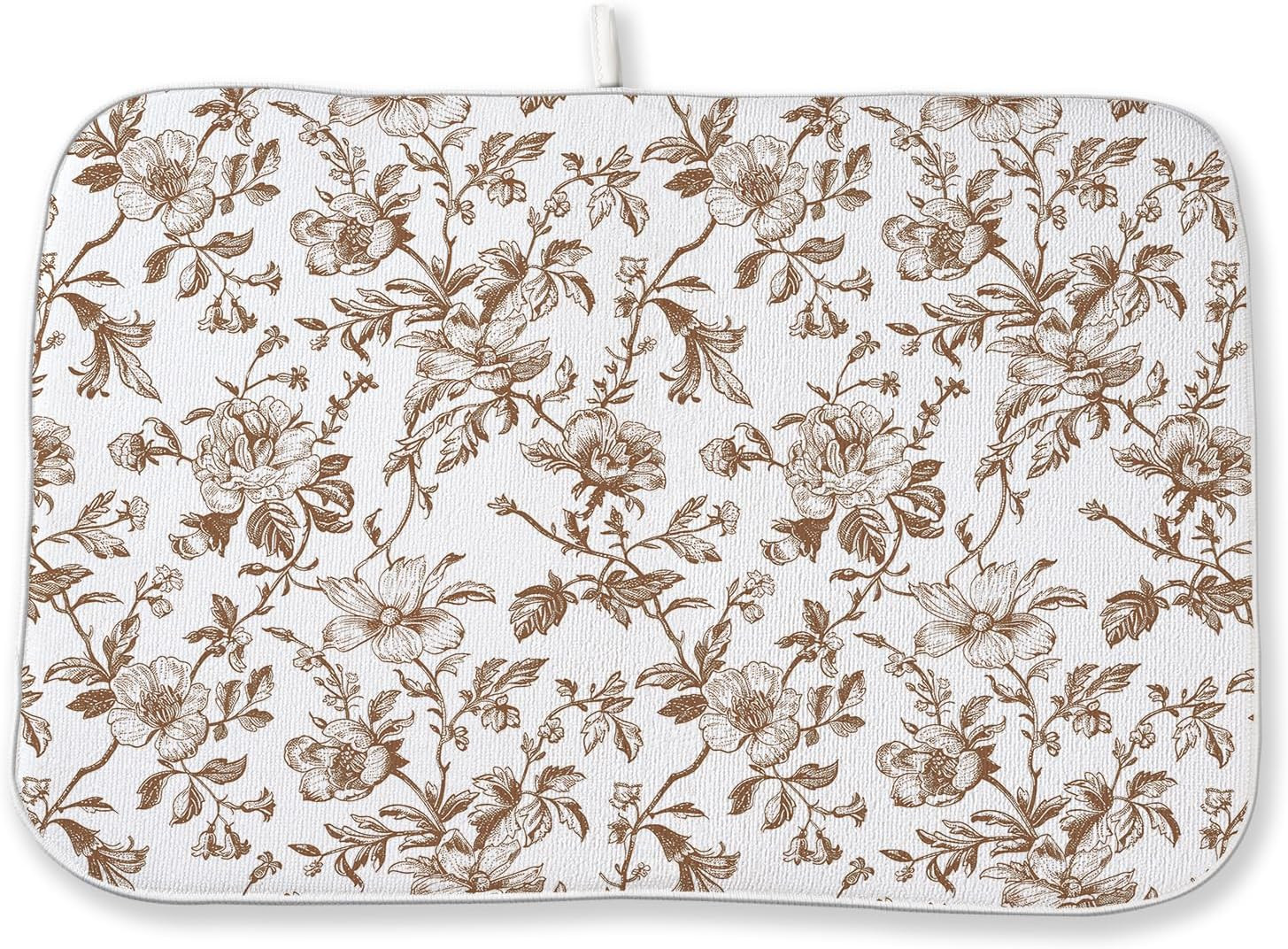 Vintage Brown Floral Dish Drying Mat 18x24 Inch | Amazon (US)