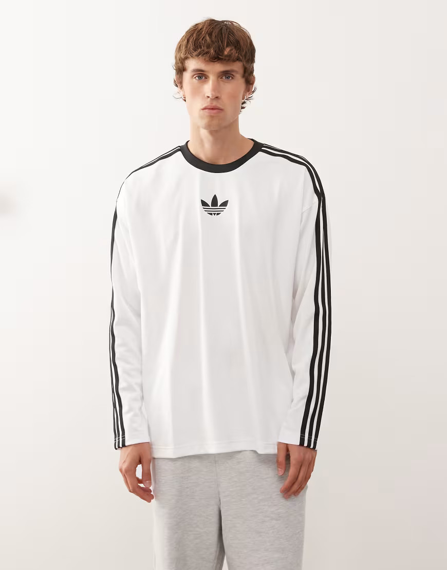 adidas Originals jacquard long sleeve jersey in white and black | ASOS (Global)