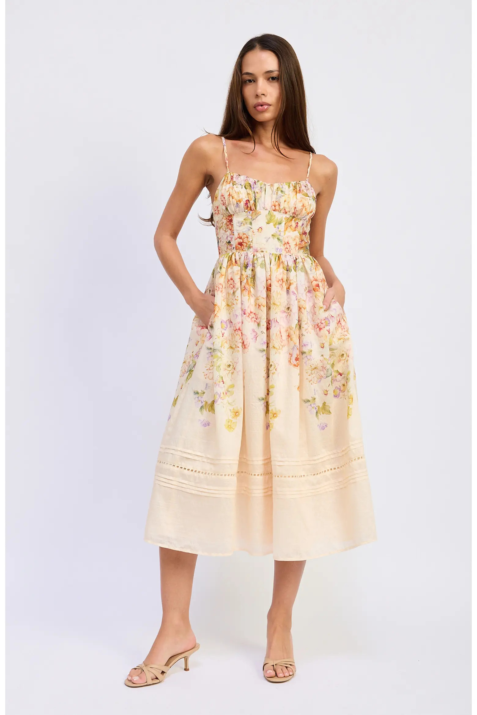 En Saison Kacey Floral Fit & Flare Midi Dress (Women) | Nordstrom | Nordstrom