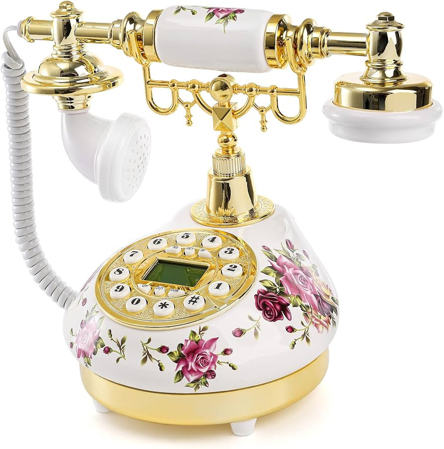 Cedilis Retro Vintage Phone, Antique Ceramic Telephone with LCD, Old Fashioned Telephones with Pu... | Amazon (US)