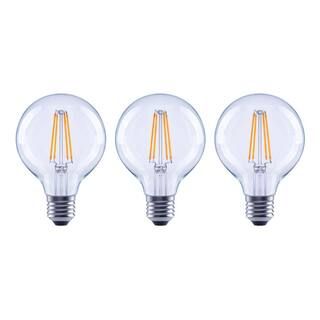 60-Watt Equivalent G25 Dimmable ENERGY STAR Clear Glass Filament Vintage Edison LED Light Bulb Br... | The Home Depot
