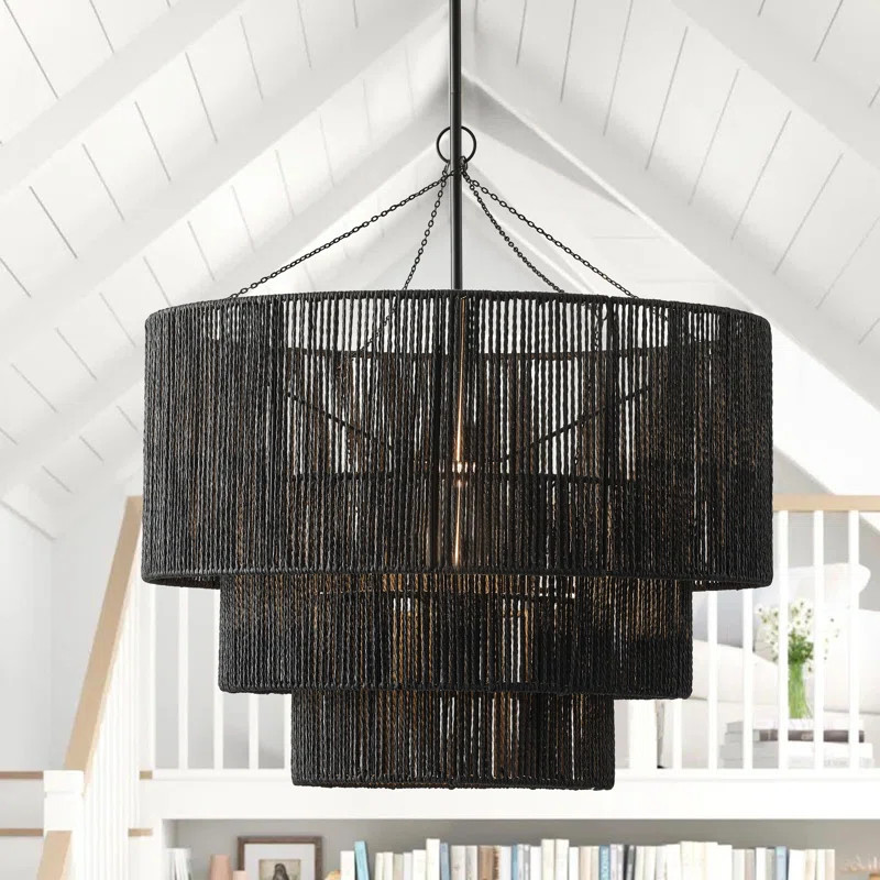 Arlandus 1-Light Woven Black Finish Dimmable Pendant Light | Wayfair North America