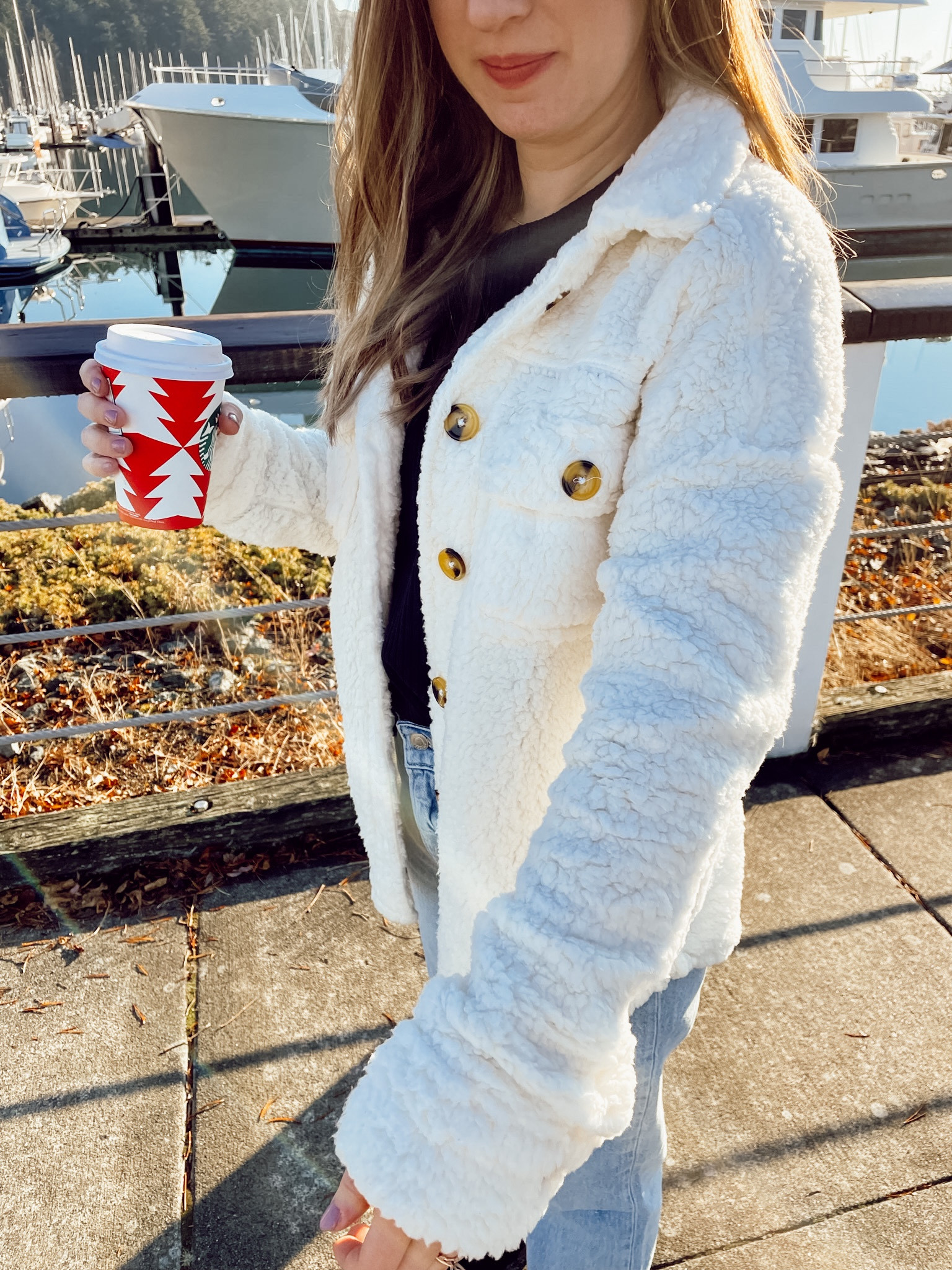 Here’s a great budget-friendly gift idea anyone would love! We found the WORLD’S COZIEST, SOFTEST, teddy bear, comfy as being wrapped in a blanket shacket at @walmartfashion! #ad #WalmartFashion 

It’s only $16.98, I’m definitely grabbing a few of these for gifts.

It comes in this pretty ivory or brown. I love the cute button details, collar, and shape on the sides. 💛 

Linking this one and a few similar shackets, as well as these high waisted jeans and crew neck long sleeve.

#LTKGiftGuide #LTKHoliday #LTKstyletip