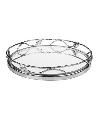 Classic Touch Round Mirror Tray with Leaf Design & Reviews - Serveware - Dining - Macy's | Macys (US)
