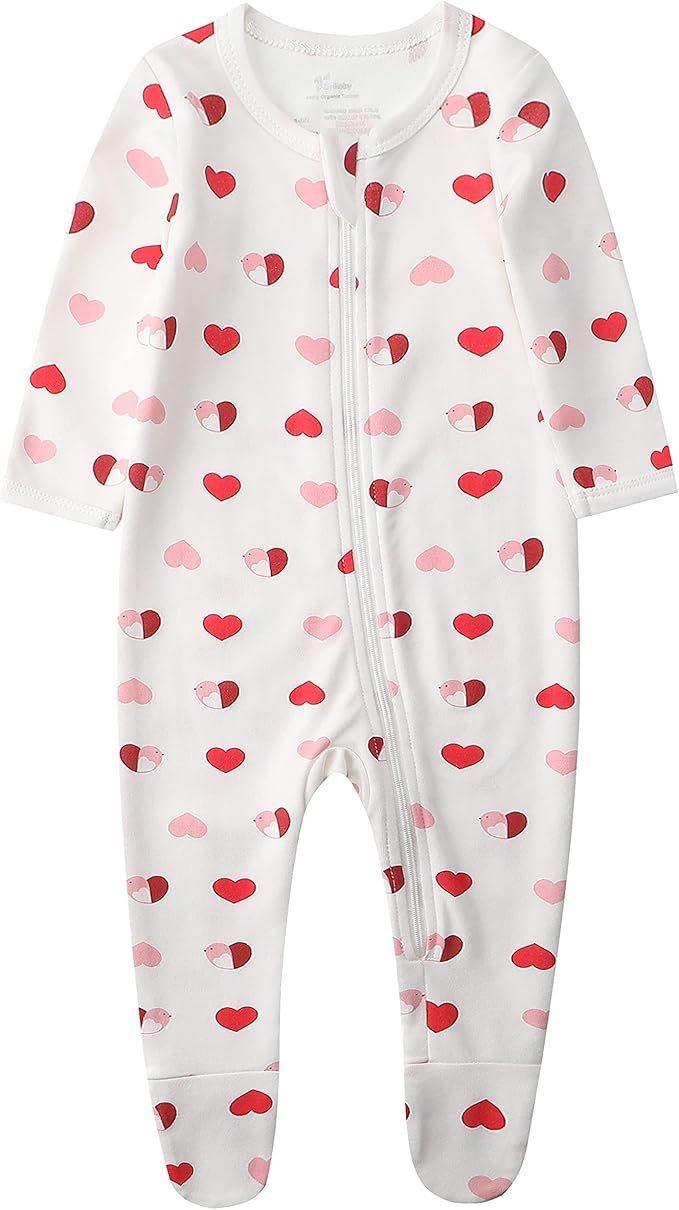 O2Baby Baby Boys Girls Organic Cotton Zip-Front Sleeper Pajamas, Footed Sleep 'n Play | Amazon (US)