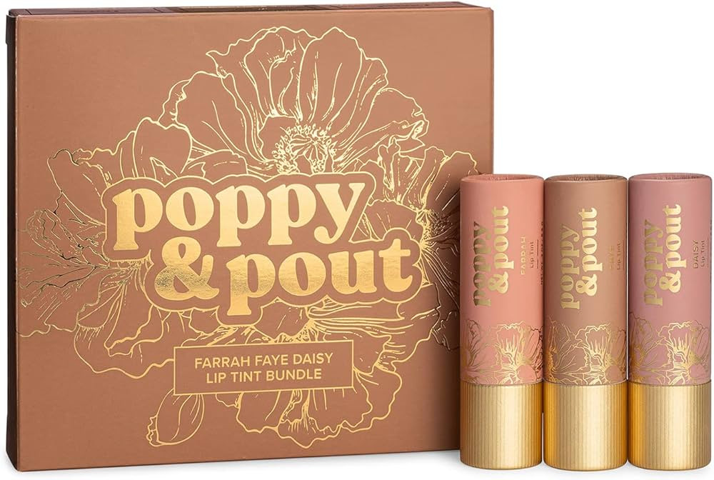 Poppy & Pout 100% Natural Lip Tints, Sustainable Cardboard Tubes, Hand-filled, Beeswax, Vitamin E... | Amazon (US)