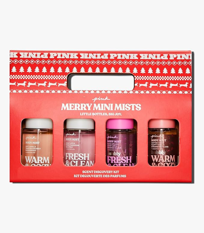 Victoria's Secret PINK 4 Piece Mini Mist Gift Set: Warm & Cozy, Fresh & Clean, Warm & Cozy Glow a... | Amazon (US)