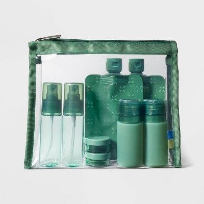 8pc Complete Travel Toiletry Set Dark Ivy - Open Story™ | Target