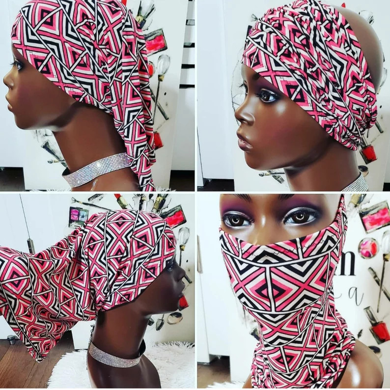 Pink Diamond Hairsock/headwrap/rastawrap/neck Gaiter/hairtube/sleepcap - Etsy | Etsy (US)
