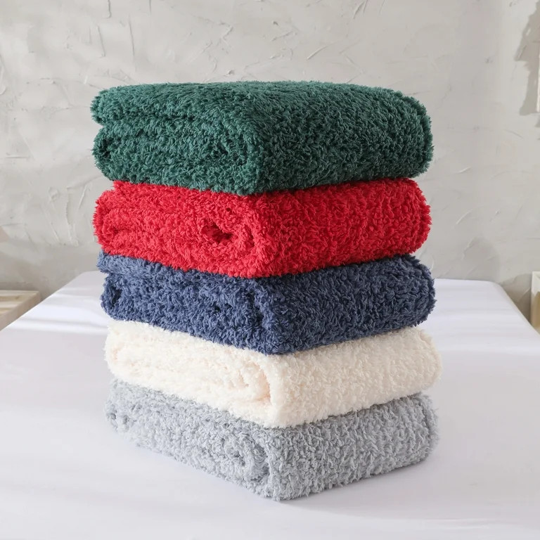 Mainstays Faux Shearling Blanket, Dk. Red, Full/Queen 90"X90", for Adult | Walmart (US)