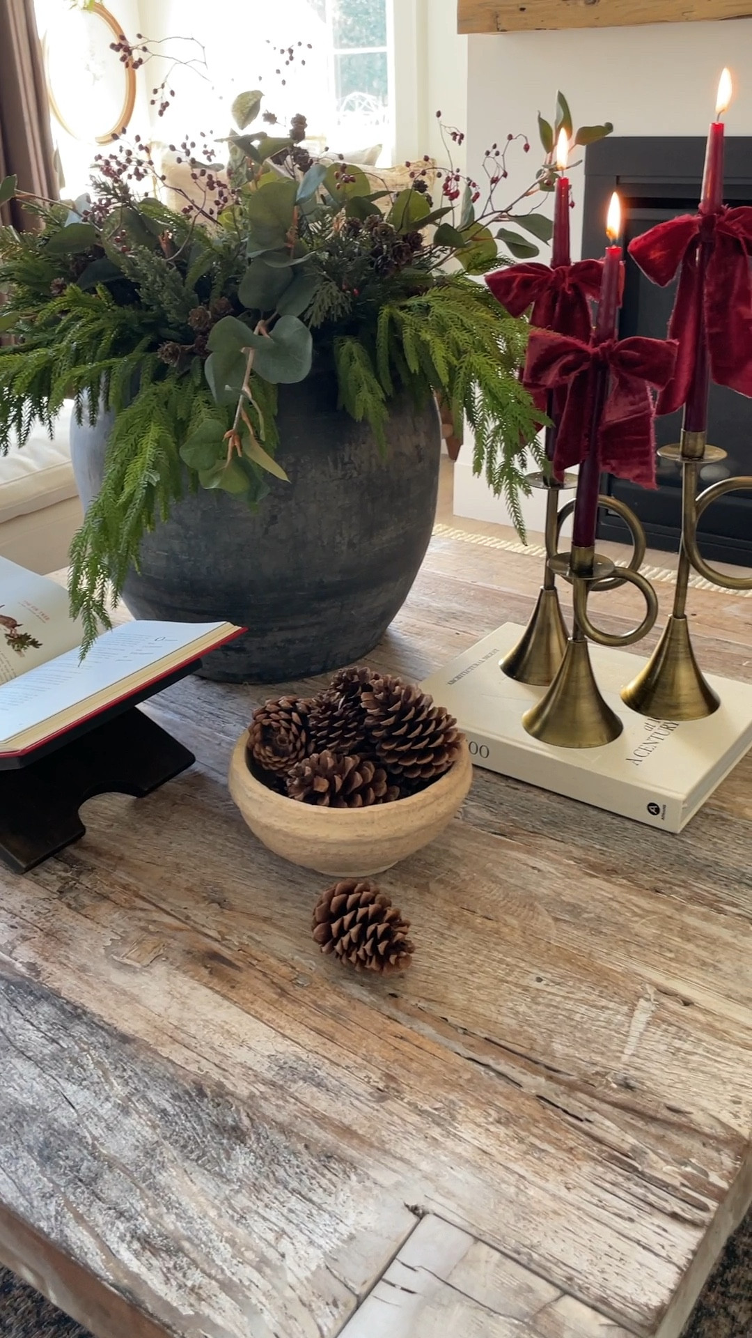 Holiday coffee table styling 