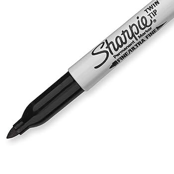 Sharpie Twin Tip Permanent Markers, Fine and Ultra Fine, Black, 4 Count | Amazon (US)