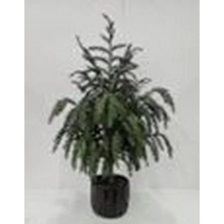 Downswept Pine Tree Arrangement in Black Pot Christmas Tabletop Decoration, Green, 25", by My Texas House | Walmart (US)