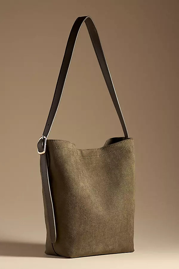 Faux-Suede North South Bucket Bag | Anthropologie (US)