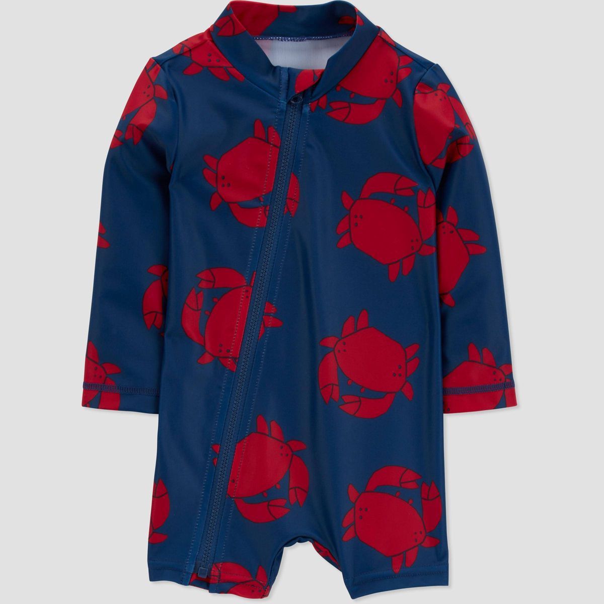Carter's Just One You® Baby Boys' Long Sleeve Crab One Piece Rash Guard Set - Red/Blue 3M | Target