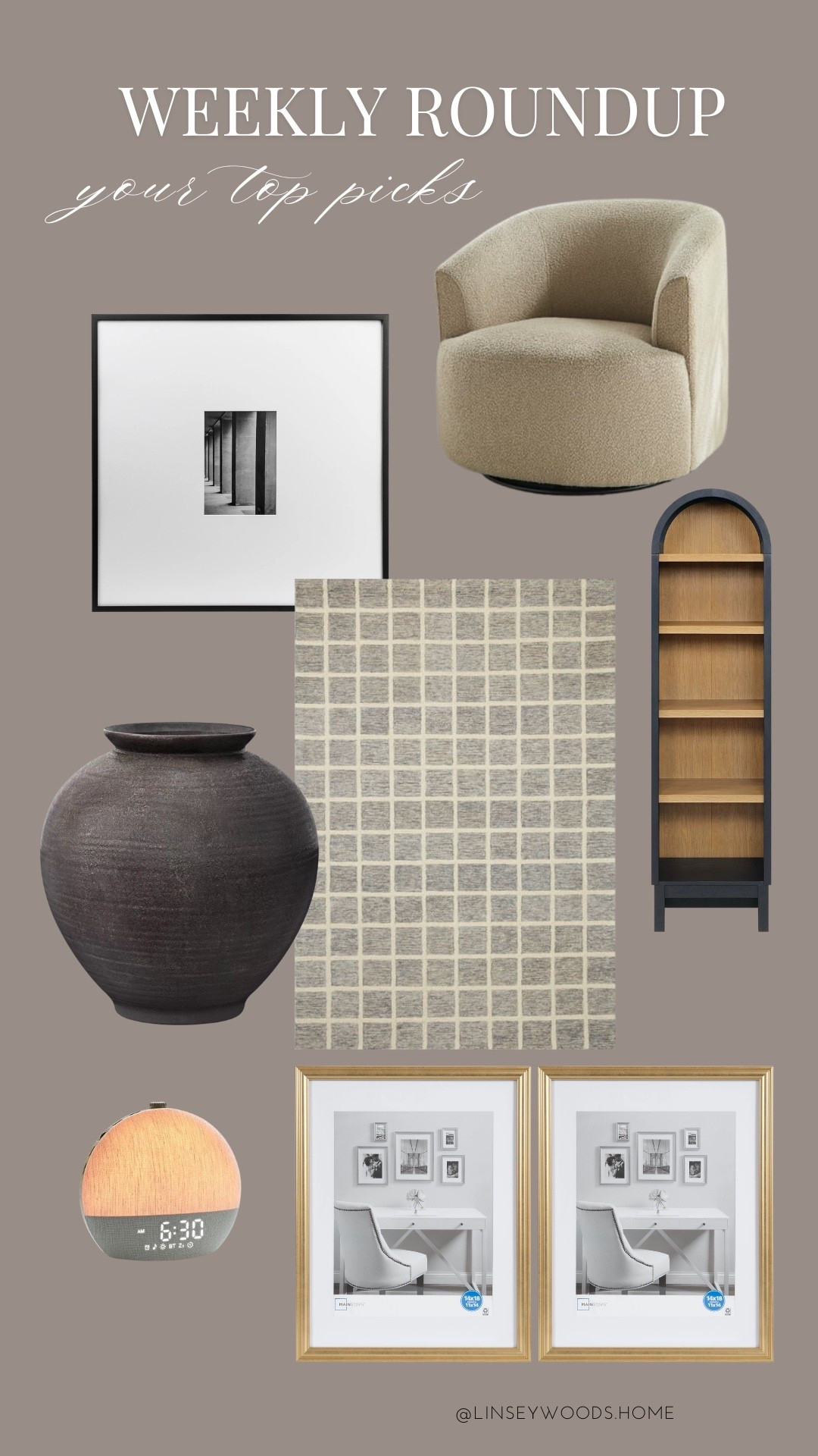 Your home decor favorites from last week! My Walmart arched bookshelf, boucle swivel chairs (I have taupe!) Polly rug, Hatch look for less alarm click and more 😍

#LTKHome