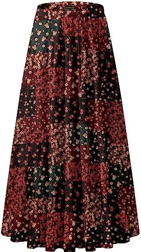 Women's Chiffon Elastic High Waist Pleated A-Line Flared Maxi Skirts | Amazon (US)
