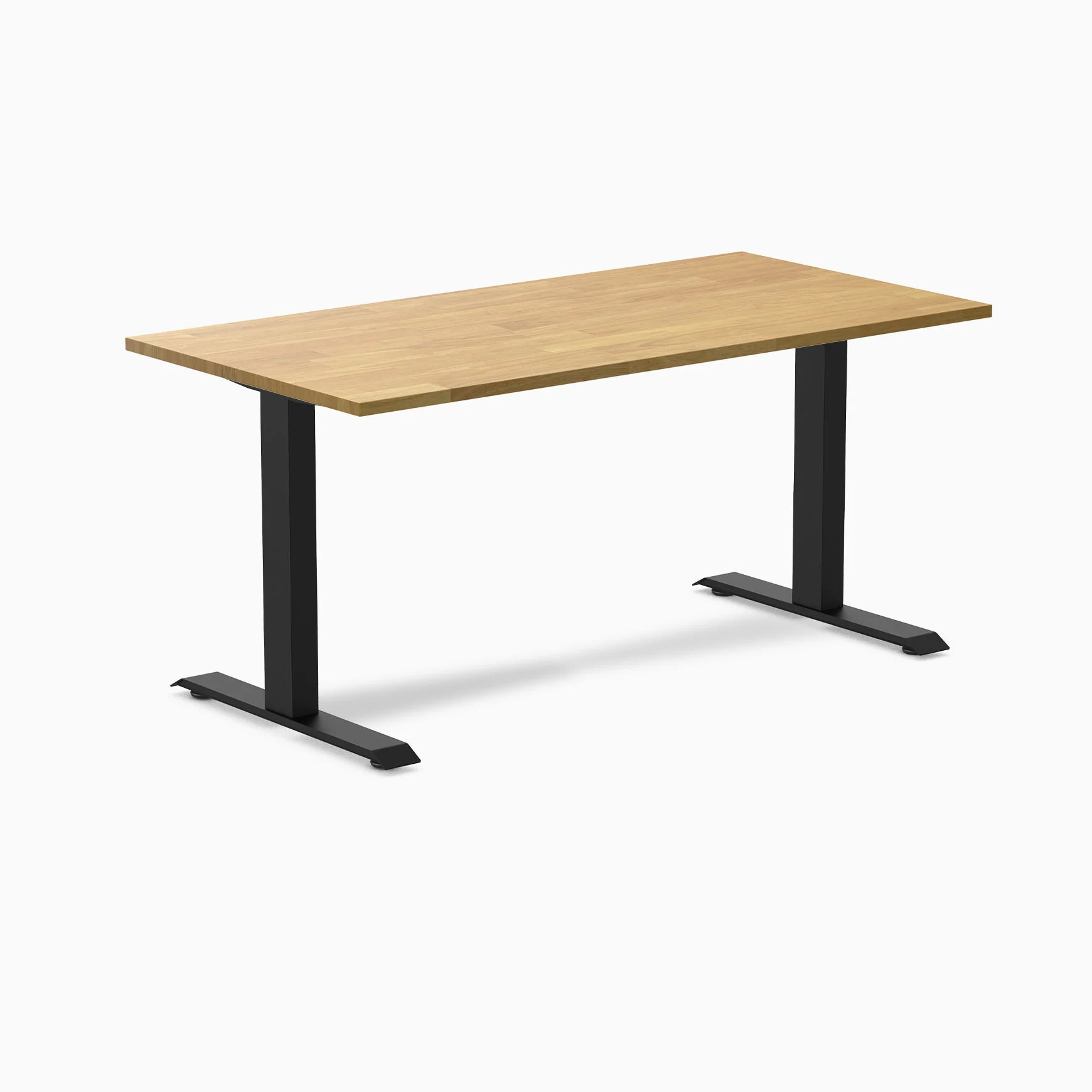 Desky Zero Rubberwood Office Desk - Light Oak / 60 x 30 inches / Matte Black | 47233700430146 | Lowe's