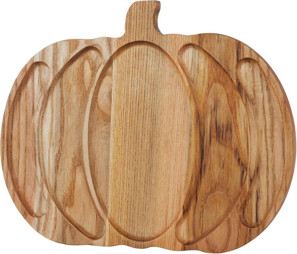 Halloween Pumpkin Shaped Board（15" L x 12" W）,2-in-1 Use Wood Kitchen Serving Tray Appetizer ... | Amazon (US)