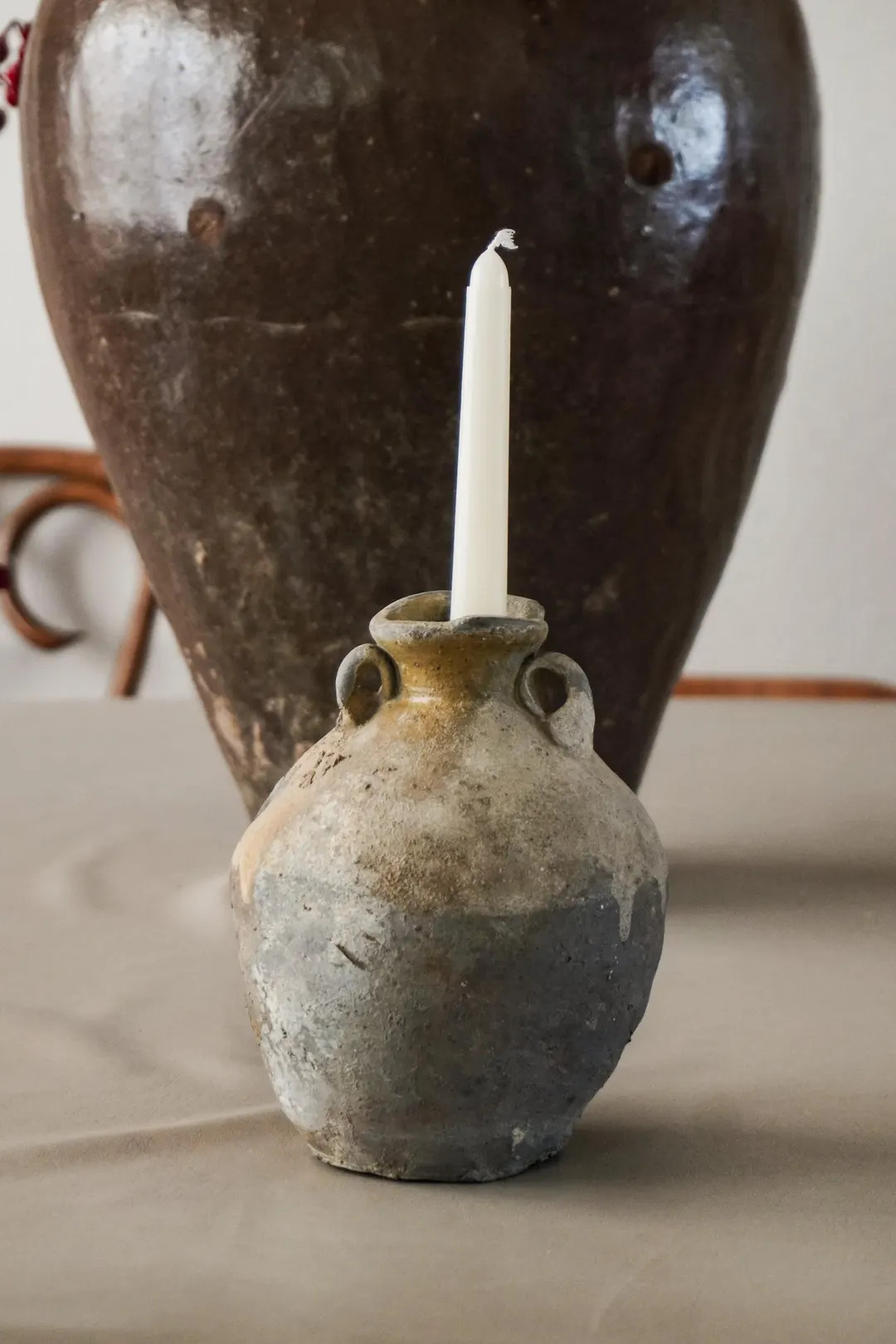 Vintage Pot Candle Holder,Rustic Clay Pot,Farmhouse Decor,Neutral home decor,Vintage Decor,Rustic... | Etsy (US)