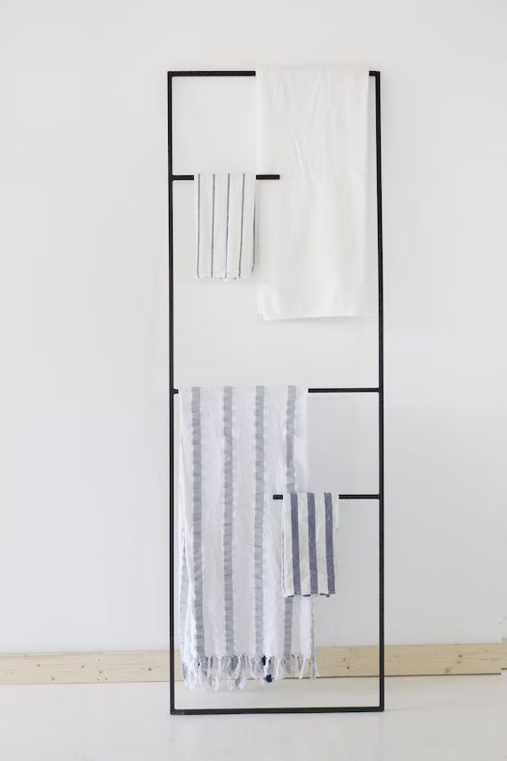 Metal Leaning Plant Kitchenware Towel Display Ladder | Etsy (US)