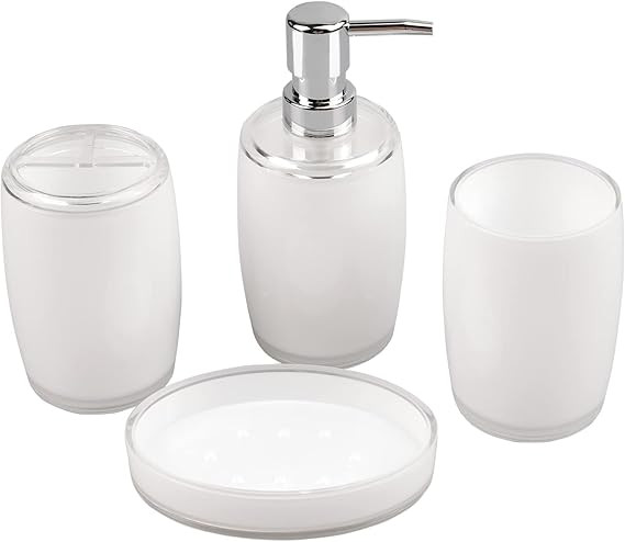 4pcs Heavy Weight Bathroom Accessories, Vanity Countertop Bathroom Accessory Set, Toothbrush Hold... | Amazon (US)