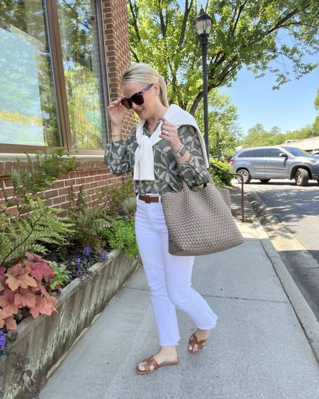 Work outfit of the day! 

Business casual outfits, sandals, white jeans, spring outfit, work wear, workwear, sunglasses, spring outfits, work from home outfit, weekend outfit

#LTKover40 #LTKstyletip #LTKworkwear