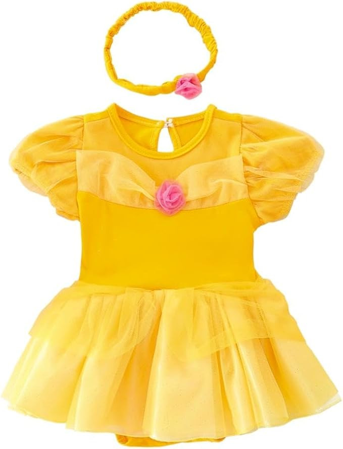 Dressy Daisy Princess Onesie Romper Fancy Dress Costume Halloween Birthday Bodysuit Outfit with H... | Amazon (US)