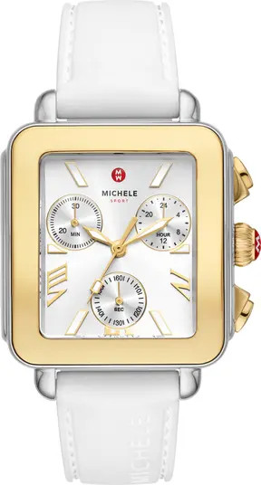 Deco Sport Chronograph Silicone Strap Watch, 36mm | Nordstrom