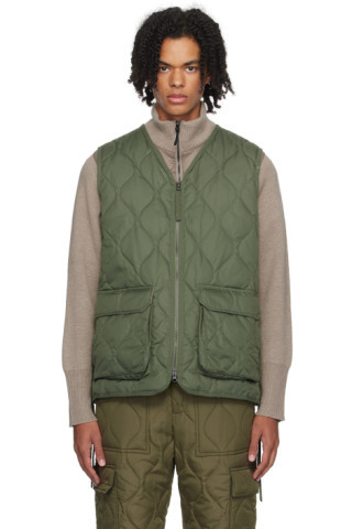 Khaki Lace-Up Down Vest | SSENSE