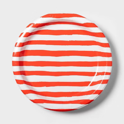 Stripe Dinner Paper Plate Red/White - Sun Squad™ | Target