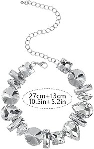 JONKY Crystal Chokers Silver Choker Necklace Rhinestone Neck Chain Bling Neck Jewelry Prom Access... | Amazon (US)