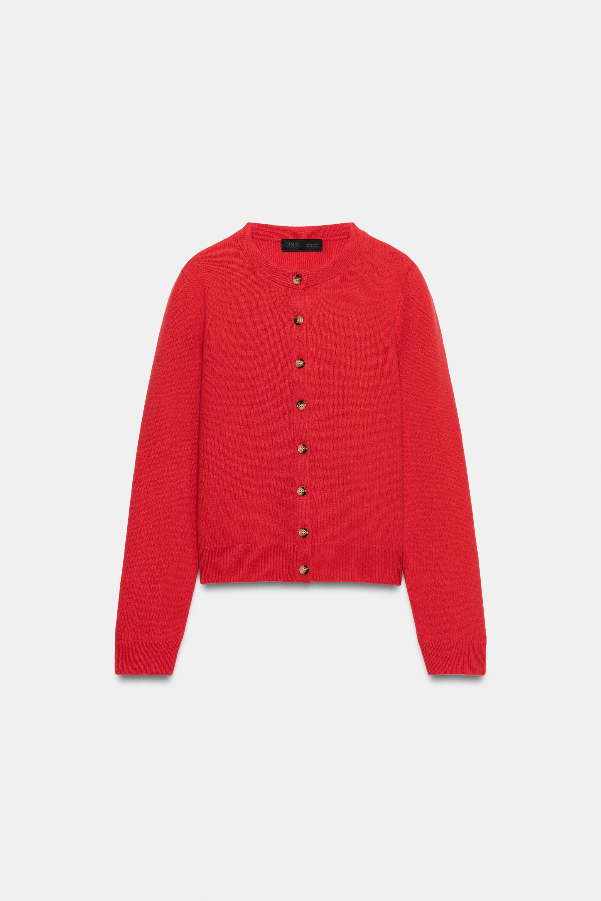 CASHMERE WOOL BUTTONED CARDIGAN | Zara US