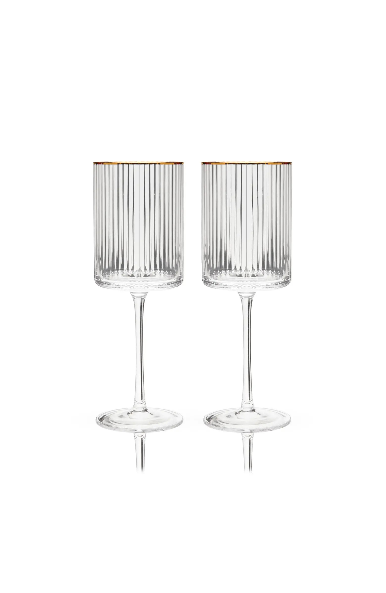 Viski Meridian Crystal Gold Rimmed Wine Glasses Set of 2 | Nordstrom | Nordstrom