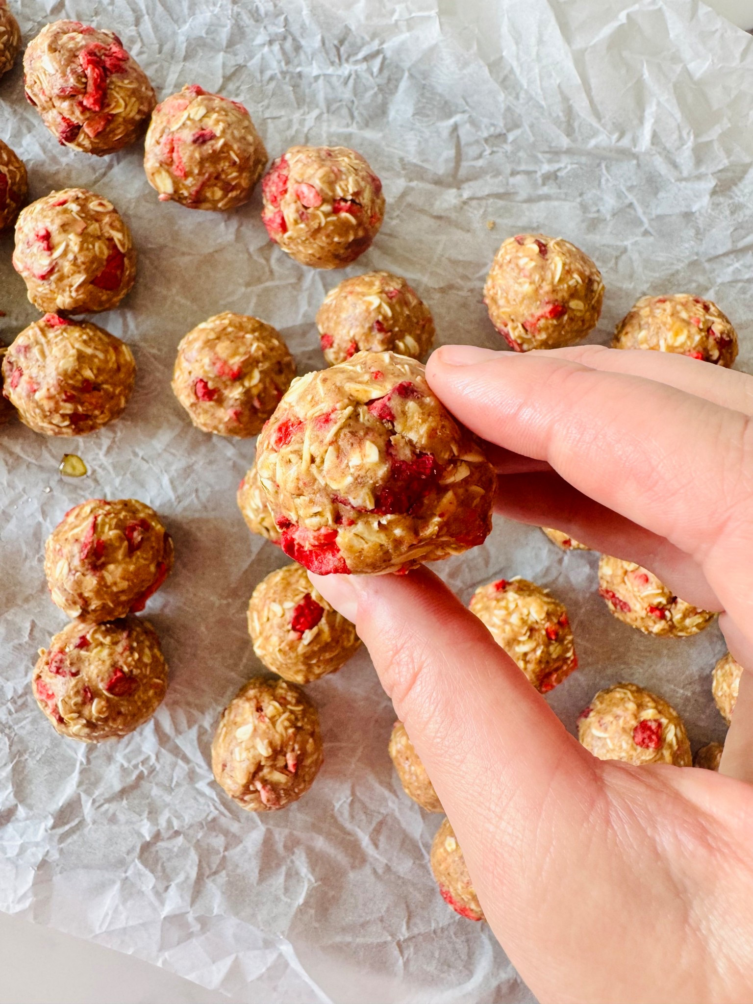 Homemade pb & j energy bites