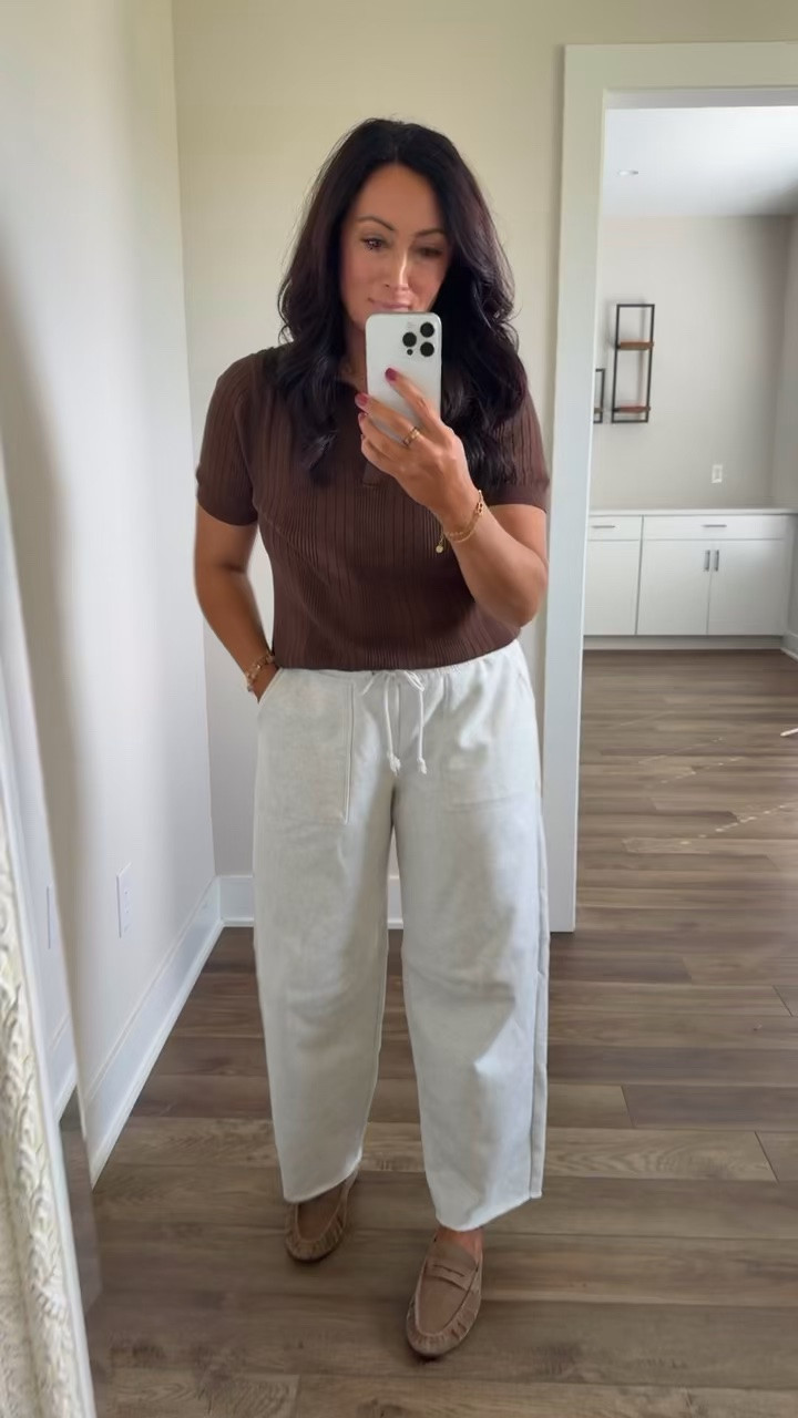 Weekly @Target  Tuesday finds! I love this top for work or with denim. Viral sweatpants run really big, 5’4 or shorter they may be a weird length.

#LTKootd #LTKSeasonal #LTKdayinmylife