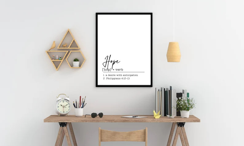 Hope  Psalm 44:8  Christian Definition Print  Minimalist  | Etsy | Etsy (US)