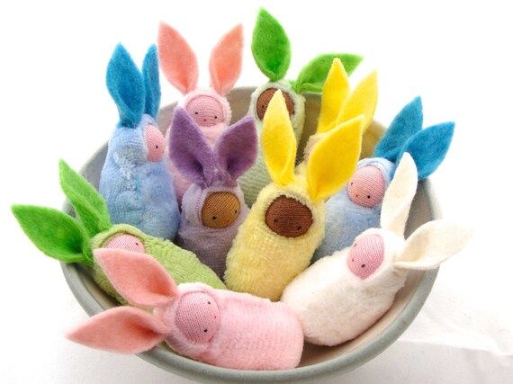 Easter bunny waldorf decor rabbit  bunnies easter basket favor | Etsy (US)