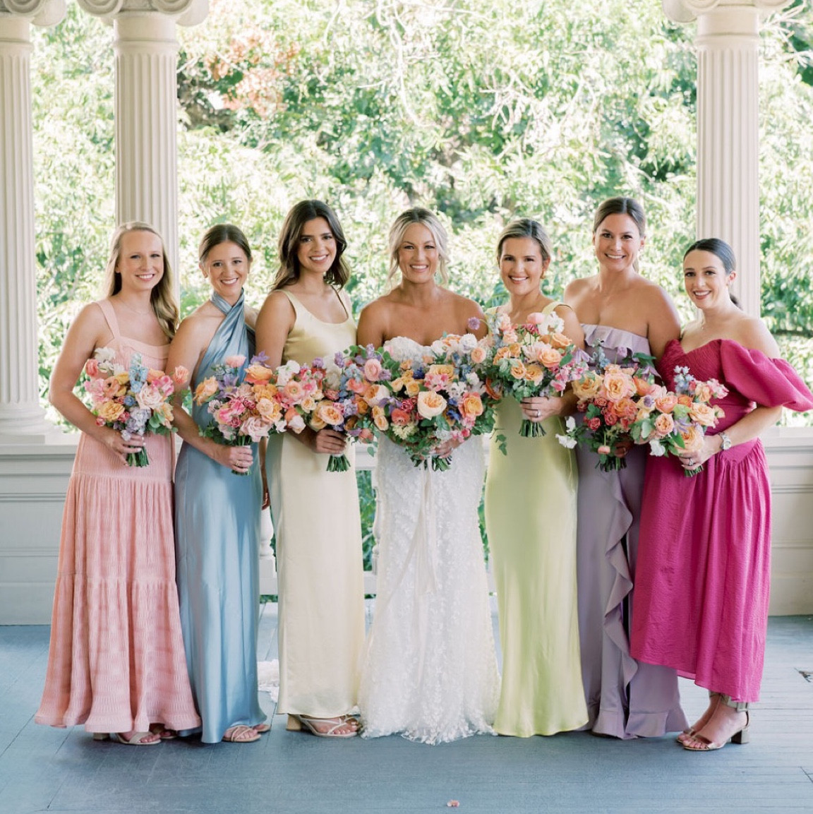 Rainbow wedding pastel bridesmaid dresses colorful wedding accessories decor inspo wedding guest dress spring 

#LTKparties #LTKfindsunder100 #LTKwedding