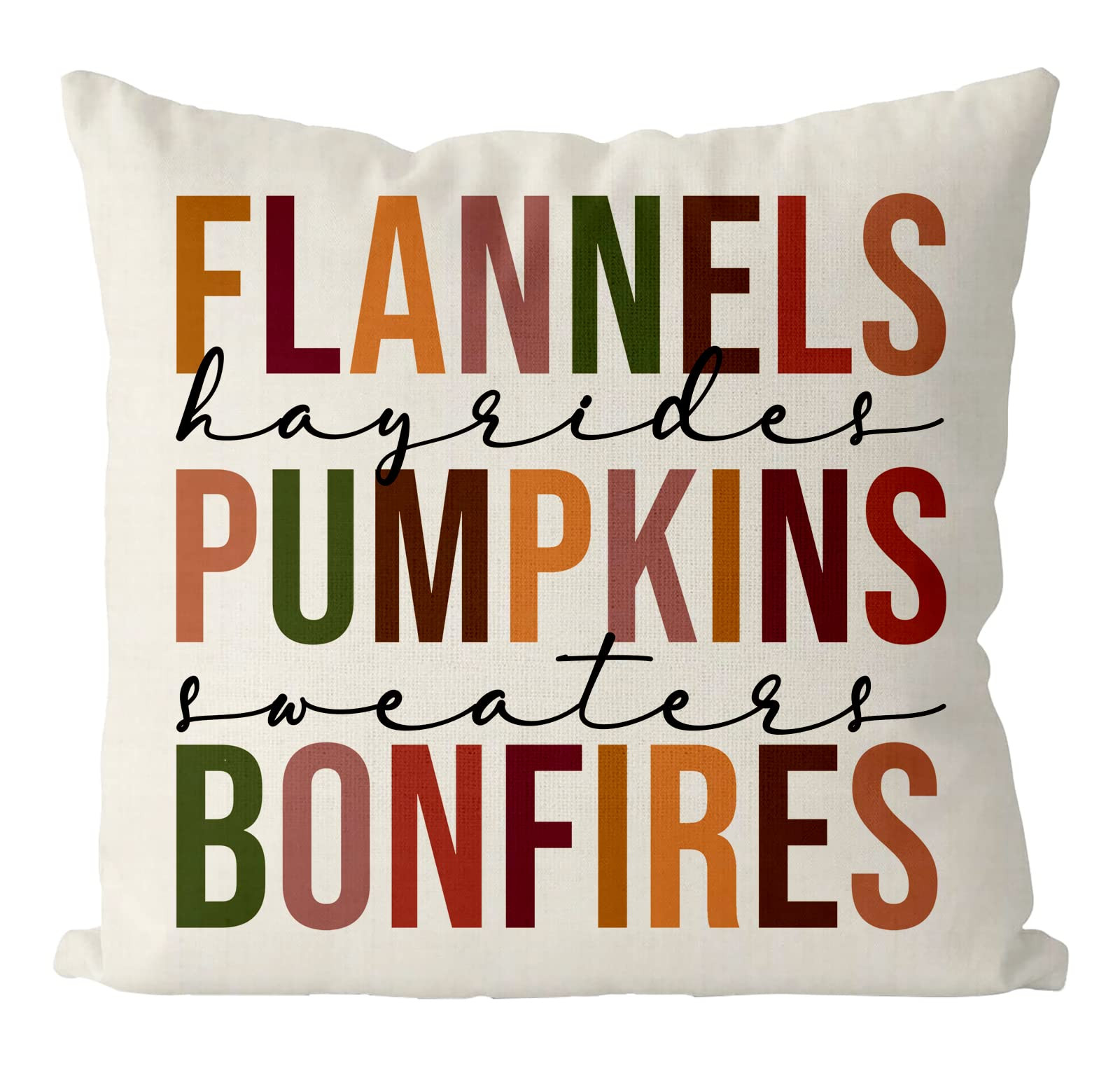 GAGEC Fall Pillow Covers 18x18 Inch Flannels Pumpkins Bonfires Autumn Harvest Holiday Pillows Cas... | Amazon (US)