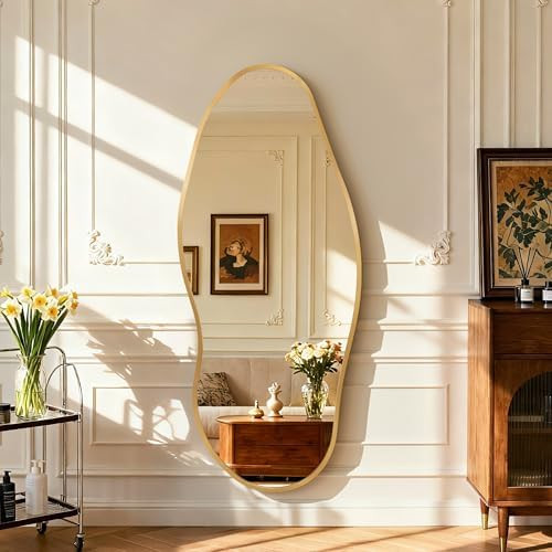 Dorlicecass Mirror Full Length - Irregular Full Body Wall Mirror Hanging 55"x 23" Asymmetrical Av... | Amazon (US)