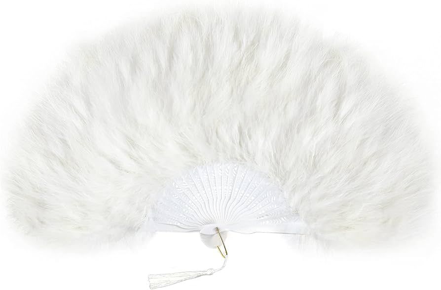 BABEYOND Marabou Feather Fan 20s Vintage Folding Fan Flapper Hand Fan for Costume Dancing Show Te... | Amazon (US)