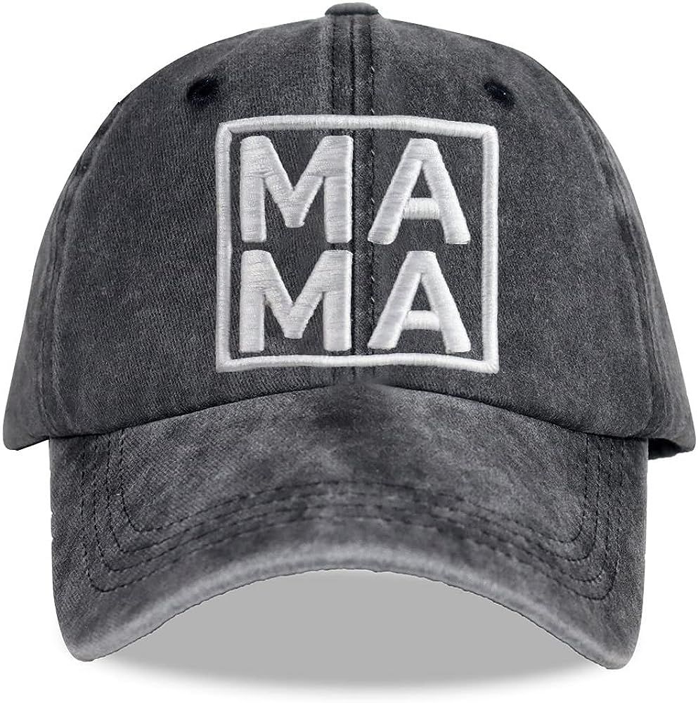 Mama Hat for Women, Vintage Washed Embroidered Mom Life Mommy Baseball Cap for Mom Grandma | Amazon (US)