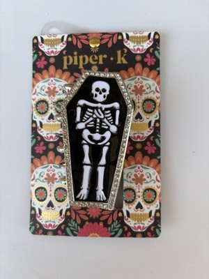 Piper K Hair Clips Halloween Hair Clip Skeleton Coffin / NEW / cross posted | eBay US