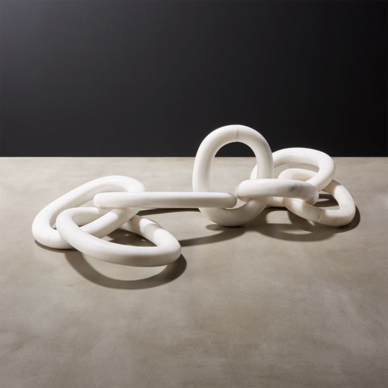 Links Cool White Decorative Marble Chain + Reviews | CB2 | CB2