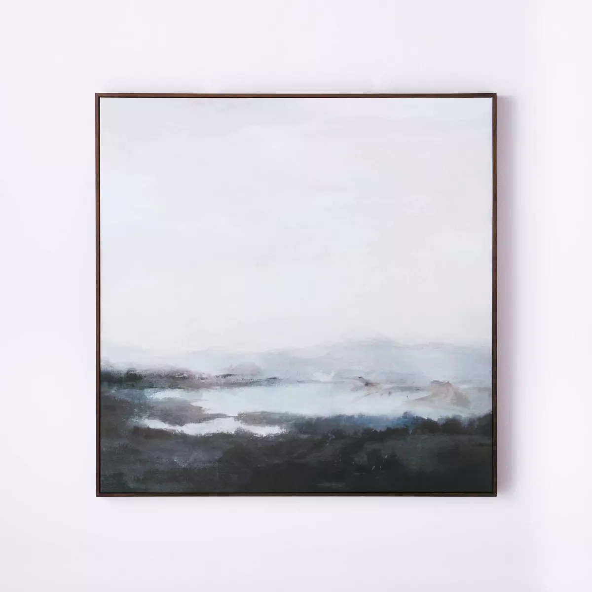 36"x36" Dreary Abstract Landscape Framed Wall Canvas - Threshold™ designed with Studio McGee: M... | Target