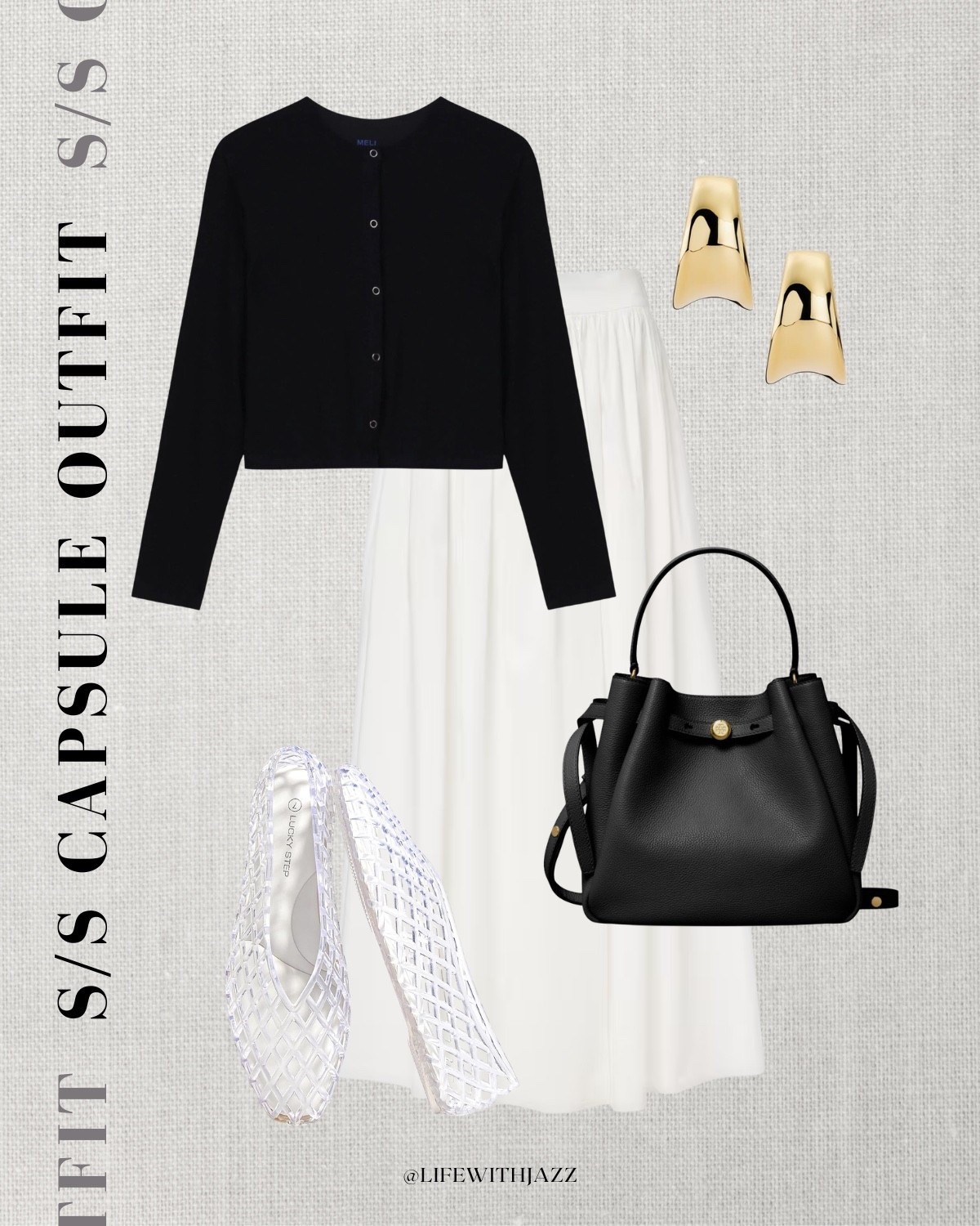 Spring & summer capsule outfit

Black crop cardigan / maxi skirt / jelly flats / Tory Burch bucket tote 

#LTKootd