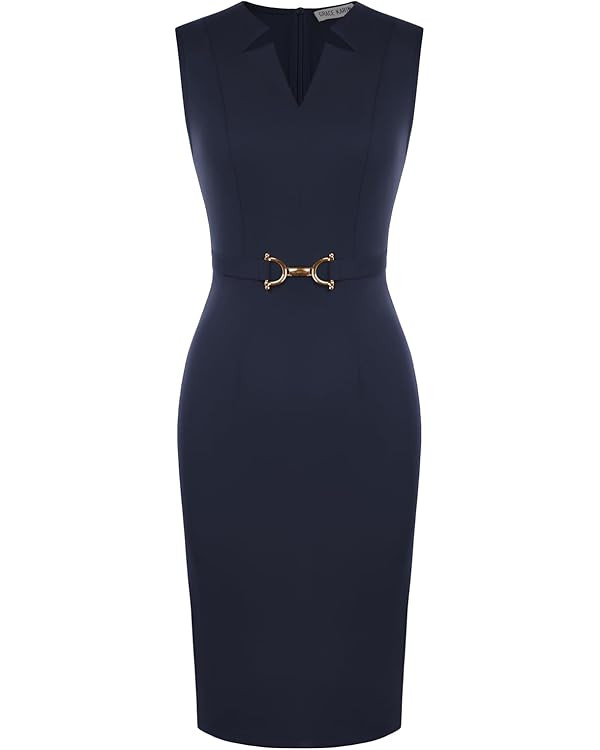 GRACE KARIN Work Dresses for Women 2026,V Neck Business Office Bodyon Dress,Sleeveless Pencil Sem... | Amazon (US)