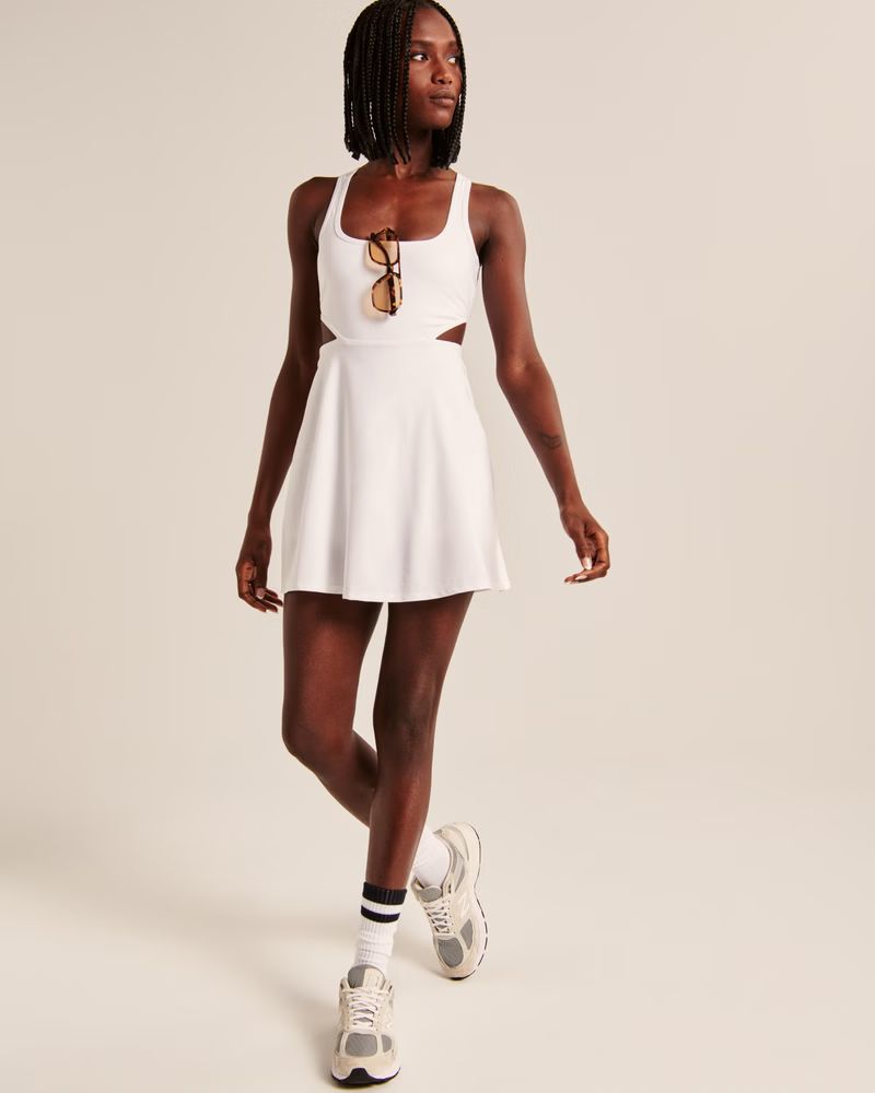 Women's Side Cutout Traveler Mini Dress | Women's New Arrivals | Abercrombie.com | Abercrombie & Fitch (US)